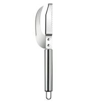 Stainless Steel 3 In 1 Fish Scale Knife Cut/Scrape/Dig Maw Knife Scale Scraper Sawtooth Peelers Scraping Boning Filleting 1/2PCS