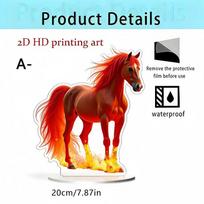 2D Acrylic Horse Pattern Figurine Decorative Horse Animal Ornament For Living Room Table Room Tabletop Art