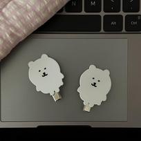 2pcs Cute White Bear Hair Clips Acrylic Cartoon Side Clips for Women Girls Sweet Hair Accessories for Fall Winter Daily Use