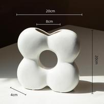 Ceramic Vase Geometric Petals Flower Vase Flower Arrangement Accessories Hollowed-out Terrarium Home Decoration Accessories