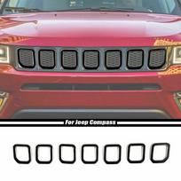 7PCS Car Front Grille Grill Inserted Mesh Cover for Jeep Compass 2025 2025 2025 2025 2025 Racing Grills Exterior Accessories