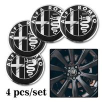 4 vnt. Automobilio emblema Ratlankio centrinio dangtelio lipdukas Ratlankio ženklelio dangtelis Alfa Romeo GT 147 159 166 156 4C Spider Giulia Giulietta Tonale gray