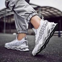 New Trendy Mens Flyknit Mesh Running Shoes Breathable Lightweight Casual Sports Sneakers for Students Daily Walking Outdoor 39
