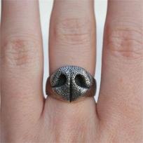 Creative Funny Dog Nose Open Ring Personality Wind Small Animal Ring adjustable opening