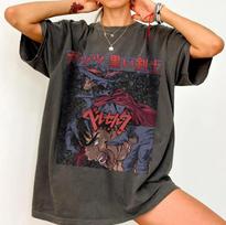 Berserk Guts Black Swordsman T-Shirt Mens Womens Tees Top Vintage Dark Anime Graphic Tee L