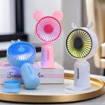 Portable Cartoon Handheld USB Fan with Night Light