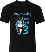 Personalised Arr im 3 Do Full Colour D.T.F Black Cotton T Shirt Mens Womens Tees Top M