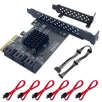 PCIe SATA Expansion Card, 6-Port, 6Gbps SupportPCIe 3.0 x4Plug & PlayLow Profile Bracket & Cable IncludedWindows, Linux, NAS CompatibleHigh-Speed