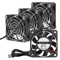 4PCS 60mm USB Fan, Quiet, Mini Cooler, 6cm DC 5V Cooling Fan (60mm x 60mm x 10mm)