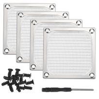 PATIKIL 4-Pack PC Case Fan Dustproof Grille, 83x83mm, with Screwdriver & Screws, Ultra-Fine Grille, PVC Dust Filter, Silver