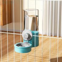 Automatic Cage Feeder Transparent Cat Water Bottle  for Rabbit Dog Cats Blue-Waterer