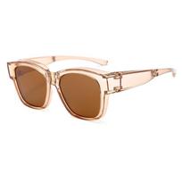 Myopia Clip-On Polarized Folding Sunglasses - Women's High-End Style for Over-Prescription Glasses Use