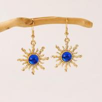 Vintage Green Crystal Sun Flower Drop Earrings for Woman Simple Hoop Earring Trend Classic Party Wedding Pendant Jewelry Gift