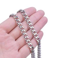 45/50/60/70/80/90cm Long Stainless Steel Cuban Link Chain Necklaces For Women Men Accessories Punk Fashion Choker Jewelry Collar 45cm