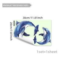 Glow-in-the-dark Dolphin Self-adhesive Toilet Sticker Waterproof PVC for Children's Room Bedroom Bathroom Home Decor