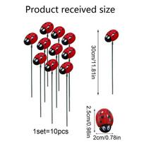 10PCS Bunch of Insect ladybug Multichamber Stakes Colorful  Flower Pots Garden Yard Plant Decorations DIY Wedding Party
