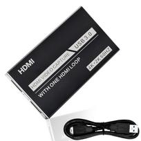 4K HDMI Capture Card, USB 3.0 Video Game Capture, 60fps Passthrough, Full HD Video Capture, Built-in, Suitable for Game Streaming, Meetings, Live