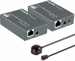 Extender Hdmi Lan Po Skrętce Rj45 60M Ir Loopout Konwerter - 2 Wyjścia Hdmi