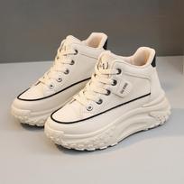 Winter Thickening Warm High Top Elevated Sneakers for Women Lace Up Casual Thick Sole Sport Running Training Shoes 35