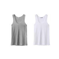 Vyriškas 100% medvilnės briaunotas siauro kirpimo liemenėlių rinkinys (2 vnt.) 3XL