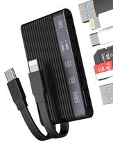 USB-C to Lightning to SDMicro SD Card Reader, USB 3.02.0 Charging Adapter (6-in-1), Compatible with iPhone 1615, iPad Pro, MacBook, Digital Cameras,