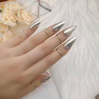Copper Five Finger Nail Ring Adjustable Sizing Exaggerated Style Nail Ring Set Unique Style High-end Feel Gothic Finger Jewelry