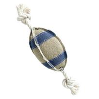 Rugby Shaped Pet Knot Toy Interactive Dog Bite Ball Sports Ball Design Dog Teething Toys  Training Dog Toy