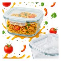 Pojemnik Szklany Kwadratowy 520 Ml Na Żywność Obiad Lunch Sałatki Pojemniki