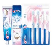 Crest 3D White Baking Soda Toothpaste with Velvet Gum Care Toothbrushes