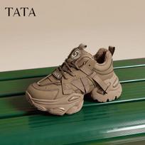 TaTa Women's Plush Lined Platform Casual Dad Shoes 34