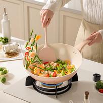 DESLON Rose Series 30cm Titanium Ceramic Non-stick Wok