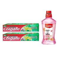 Colgate Herbal Toothpaste & Fresh Fruit Mouthwash Set