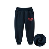 27kids Korean Style Children's Fleece-lined Letter Print Joggers 120 cm