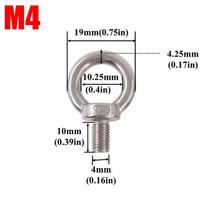 1/10x M4 M5 M6 M8 Eyebolt Ring Hooking Nut Screws Stainless Steel Lifting Eye Bolts Easy Installation Marine Rigging Accessories (as the picture,1PC)