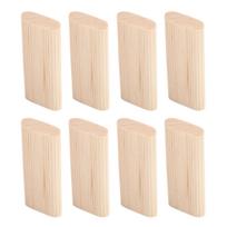 100 vnt. medinių kaiščių 8x22x50mm buko medienos grioveliais, skirtų medžio apdirbimui, baldų sujungimui, spintelėms
