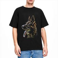 Crazy German Shepherd Dog T-Shirt Men Women's Round Collar Cotton Short Sleeve Tees Birthday Gift Clothes S