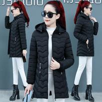 Autumn Winter Warm Thin Quilted Jacket Long-sleeved Jacket Parkas Hooded Middle Age Women Cotton-padded Tops Mother Cotton Clothes 6XL