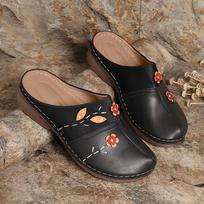Women Gracosy Clogs Shoes Leather Loafers Mules Antil Beach Sandals 41