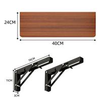 Household Foldable Shelf Wooden Hanging Supports Table  For Dining Study Home Office 40x24cm brown