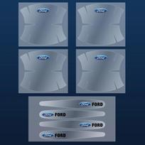 Car Sticker 8Pcs Car Anti-scratch Protective Film Door Handle Bowl Logo Sticker for Ford Focus Mustang Fiesta mk7 C-max Galaxy K