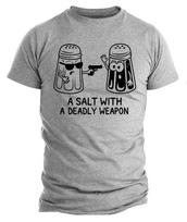 A Salt With a Deadly Weapon T-T-shirt • Funny Cooking Pun Tee • Chef Baker 4XL