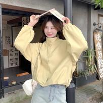 Women Casual Yellow Bomber Jacket Oversized Button Down Top S geltona