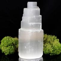 Natural Selenite Crystal Selenium Skyscraper Tower Home Decoration Meditation Stone Gypsum Tower for Reiki Healing Height 55-65mm