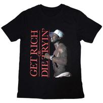 50 Cent 'Get Rich Or Die Tryin' Juodi marškinėliai - NAUJI M
