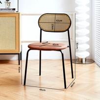 Woven Iron Retro Dining & Office Chairs: Backrest Stools for Living Room, Study, Balcony & B&B 49*46*81*45cm