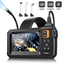 Portable handheld HD car endoscope with screen, 8mm lens pipeline inspection camera 1m