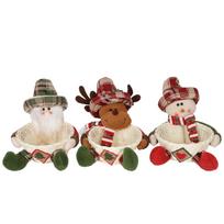 Portable Christmas Candy Holder Santa Face Fabric Container Holiday Decors For Gift Organization And Display
