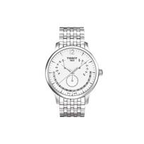 Tissot Elegance serijos kvarcinis mechanizmas Amžinasis kalendorius Atsparus vandeniui Verslo atsitiktinio stiliaus laikrodis Vyriški laikrodžiai Baltas plienas T063.637.11.037.00 Silver Dial