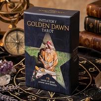 12*7cm Initiatory Golden Dawn Tarot Deck 78 Cards Occult Esoteric Divination Game Set in Rigid Box Double-embossed Cardstock tamsiai mėlyna spalva