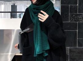 Autumn and Winter Girls Soft Neck and Men Solid Color Versatile Shawl Dual Use Long Korean Version Imitation Cashmere Warm Scarf